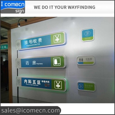 Interior aluminum frame light box for hospital sign